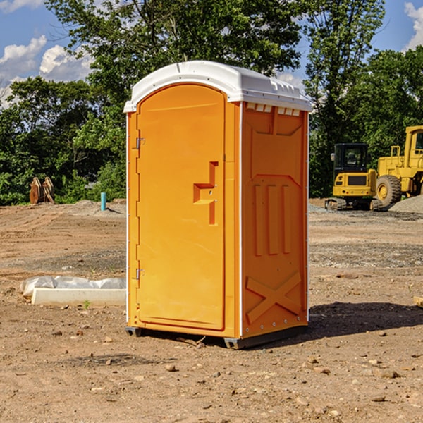 how often are the porta potties cleaned and serviced during a rental period in Carbon